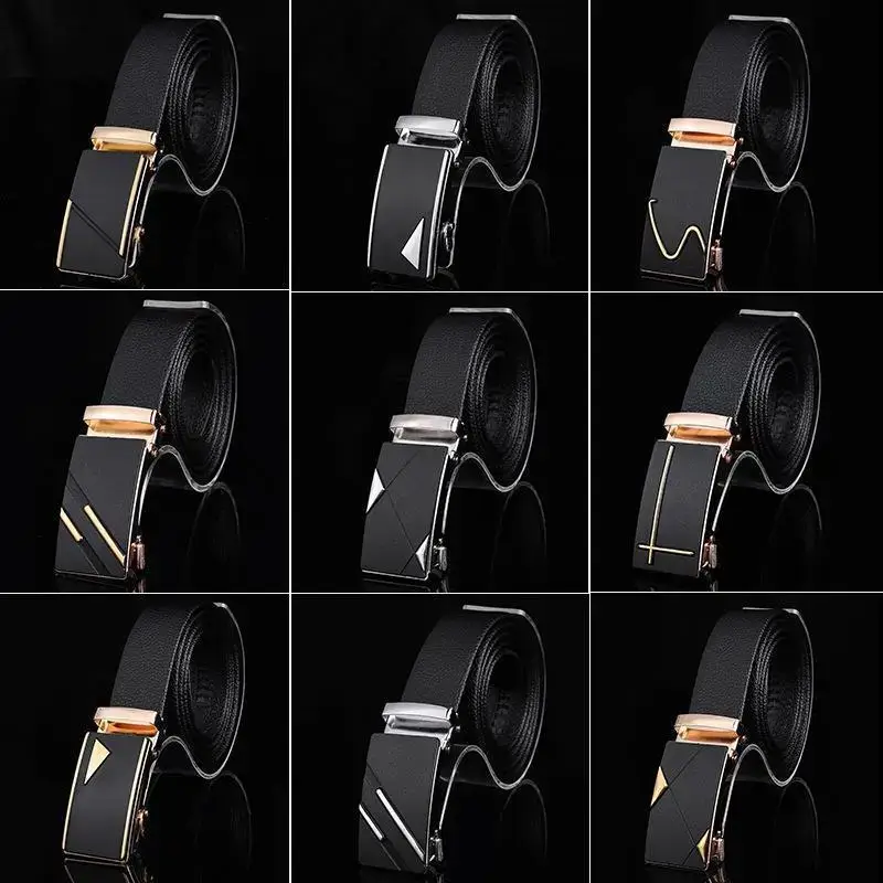 Men's Black Embroidered Belt with Rose Gold Buckle - Image 23