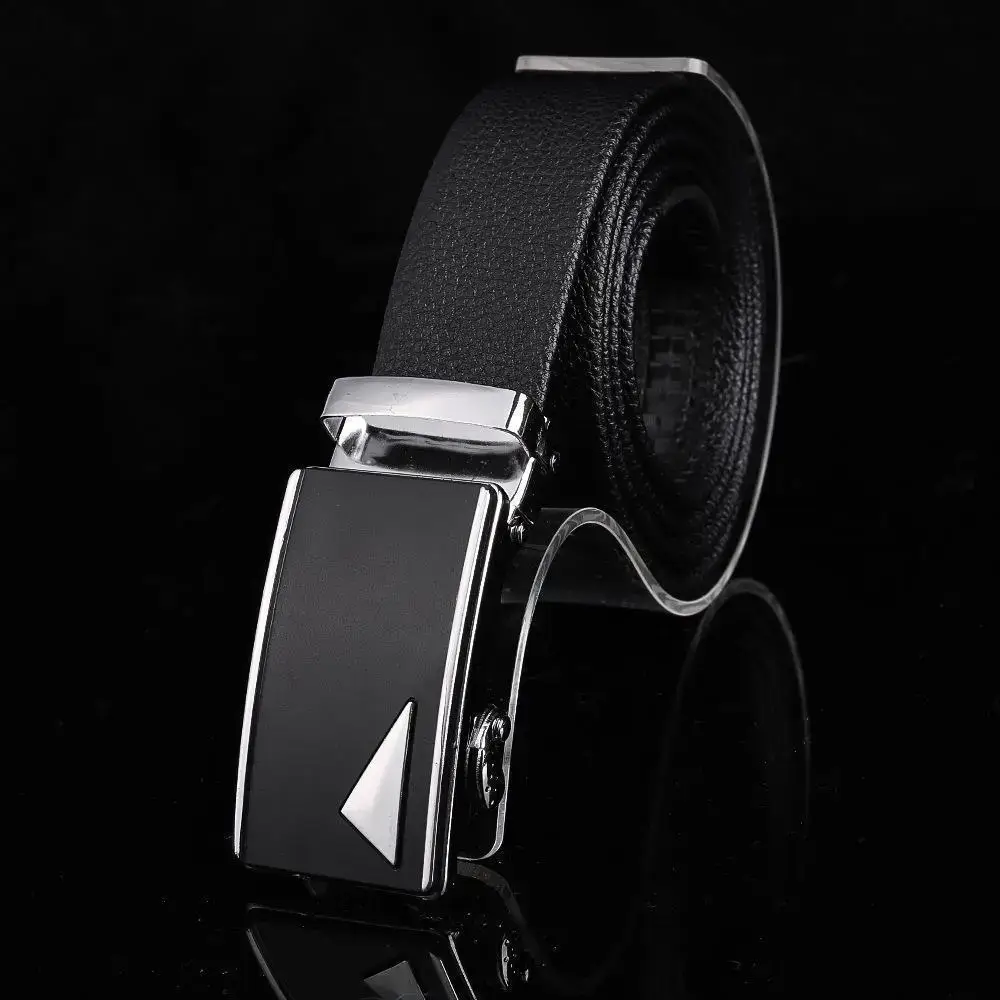 Men's Black Embroidered Belt with Rose Gold Buckle - Image 11