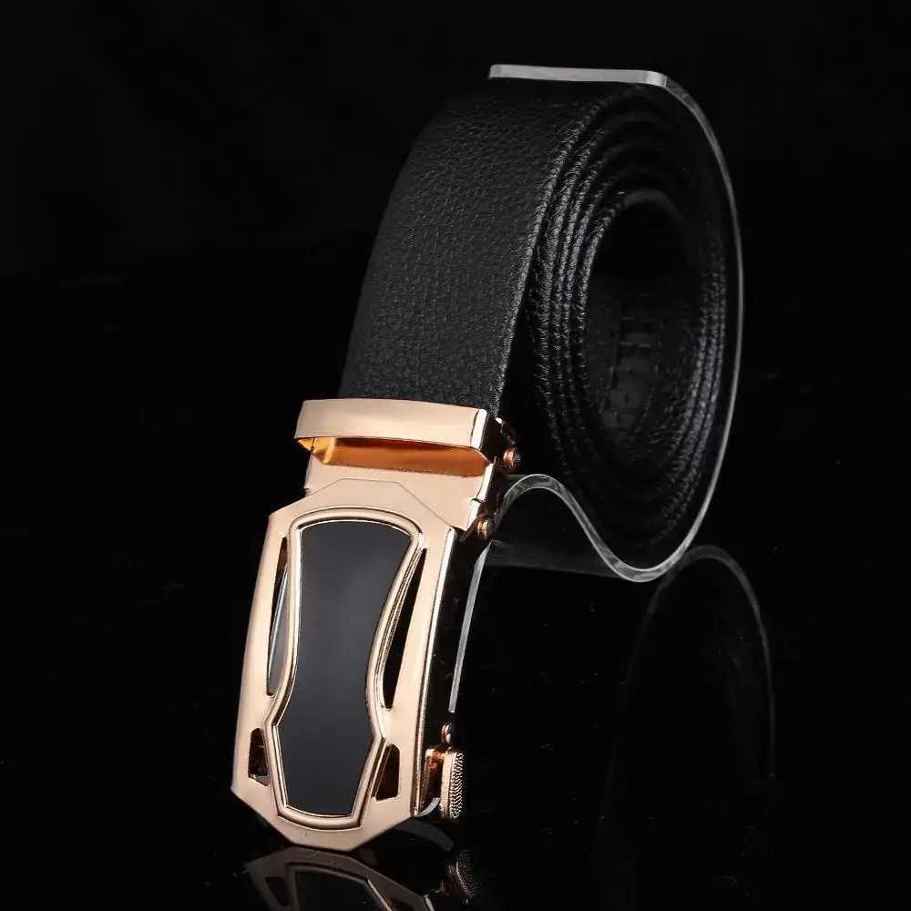 Men's Black Embroidered Belt with Rose Gold Buckle - Image 20