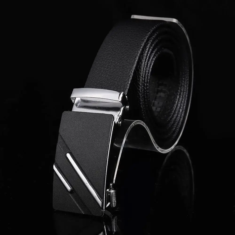 Men's Black Embroidered Belt with Rose Gold Buckle - Image 3