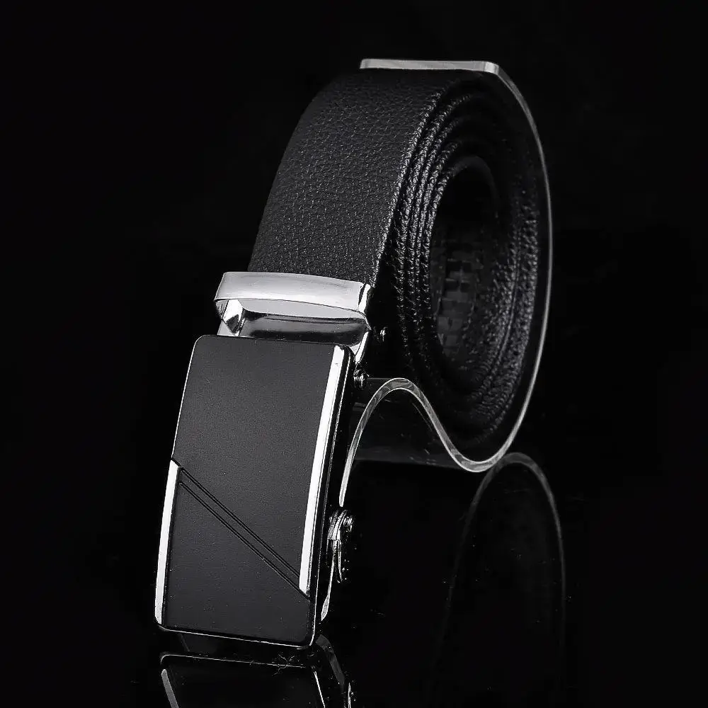 Men's Black Embroidered Belt with Rose Gold Buckle - Image 5