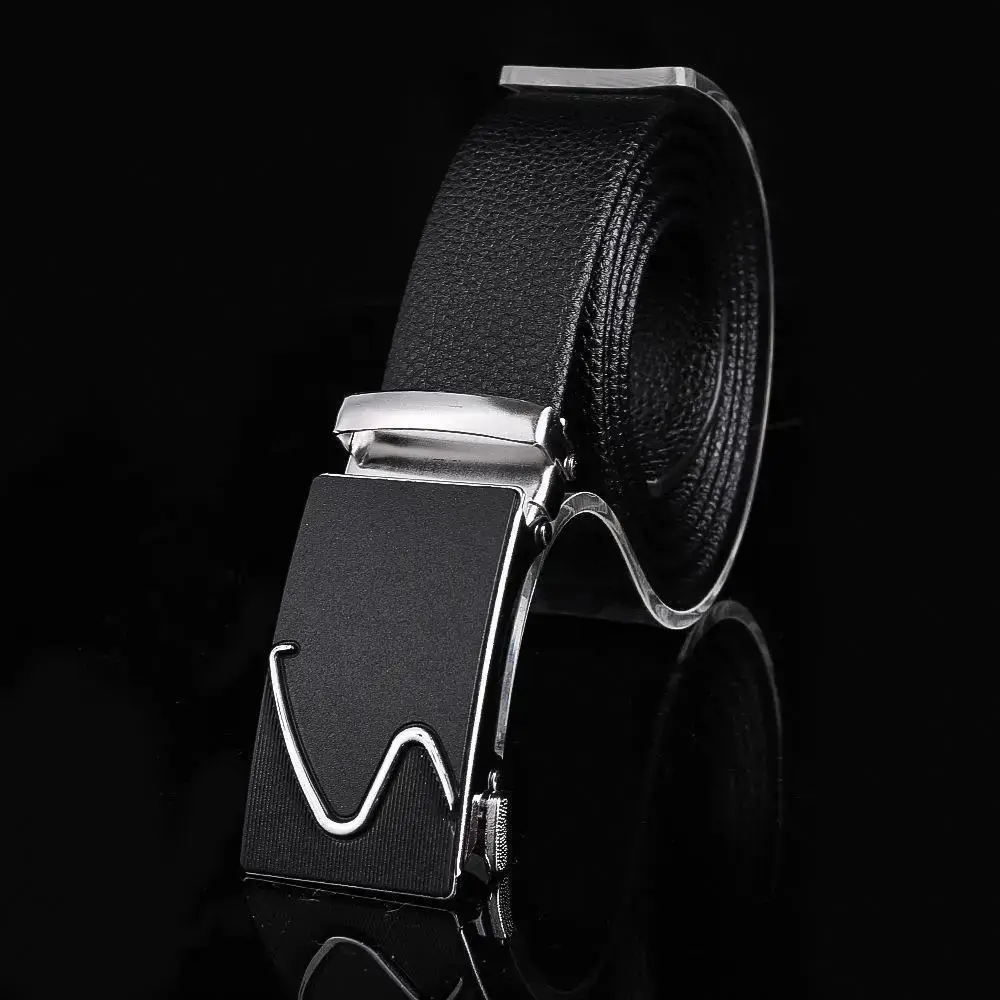 Men's Black Embroidered Belt with Rose Gold Buckle - Image 7