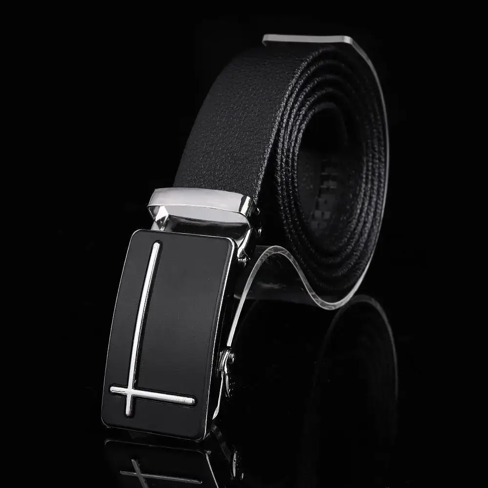 Men's Black Embroidered Belt with Rose Gold Buckle - Image 9