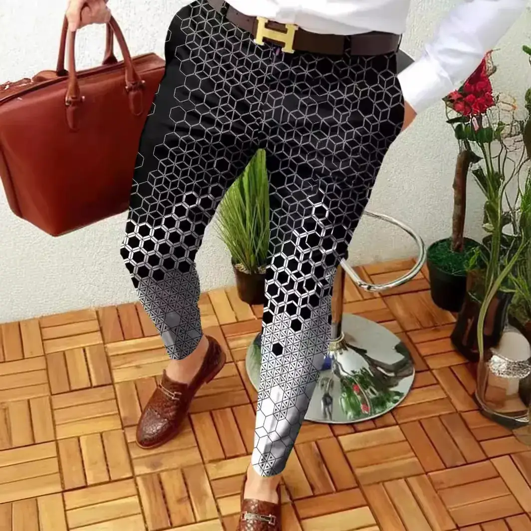 2023 Men Printed Micro-elastic Leggings Mid Waist Casual - Image 32