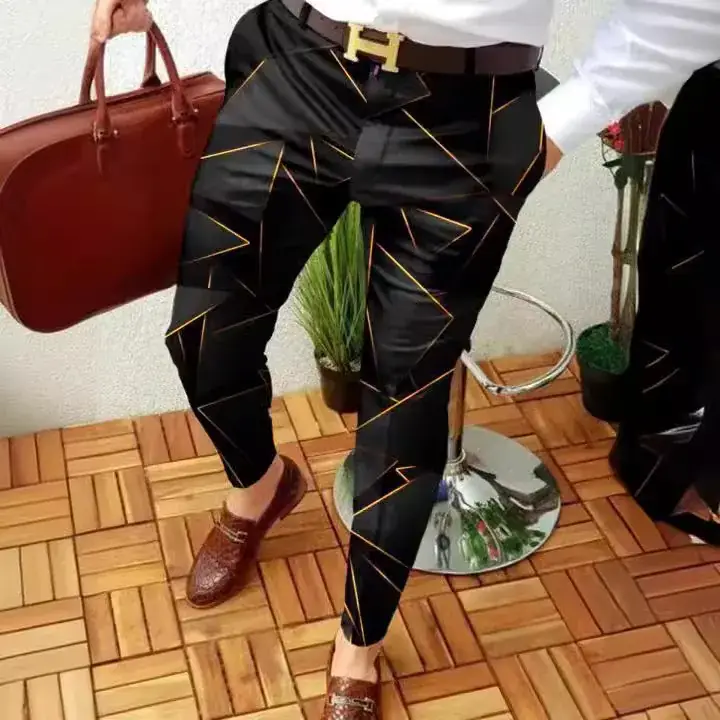 2023 Men Printed Micro-elastic Leggings Mid Waist Casual - Image 33