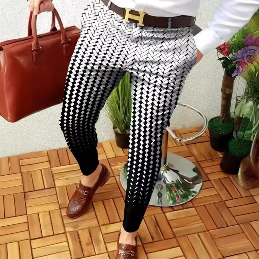 2023 Men Printed Micro-elastic Leggings Mid Waist Casual - Image 34