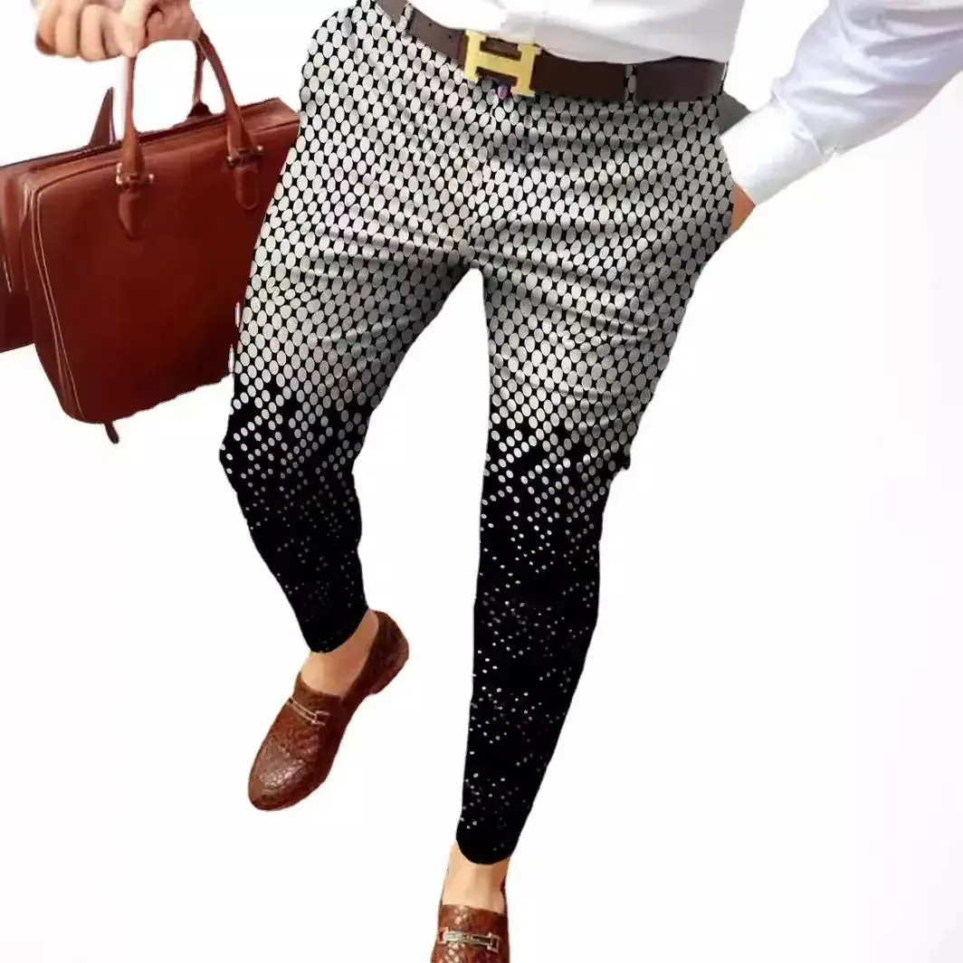2023 Men Printed Micro-elastic Leggings Mid Waist Casual - Image 35