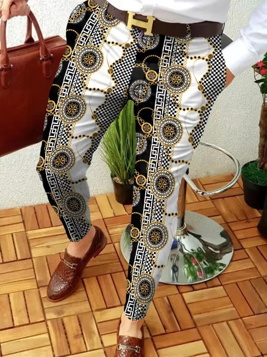 2023 Men Printed Micro-elastic Leggings Mid Waist Casual — feature 11