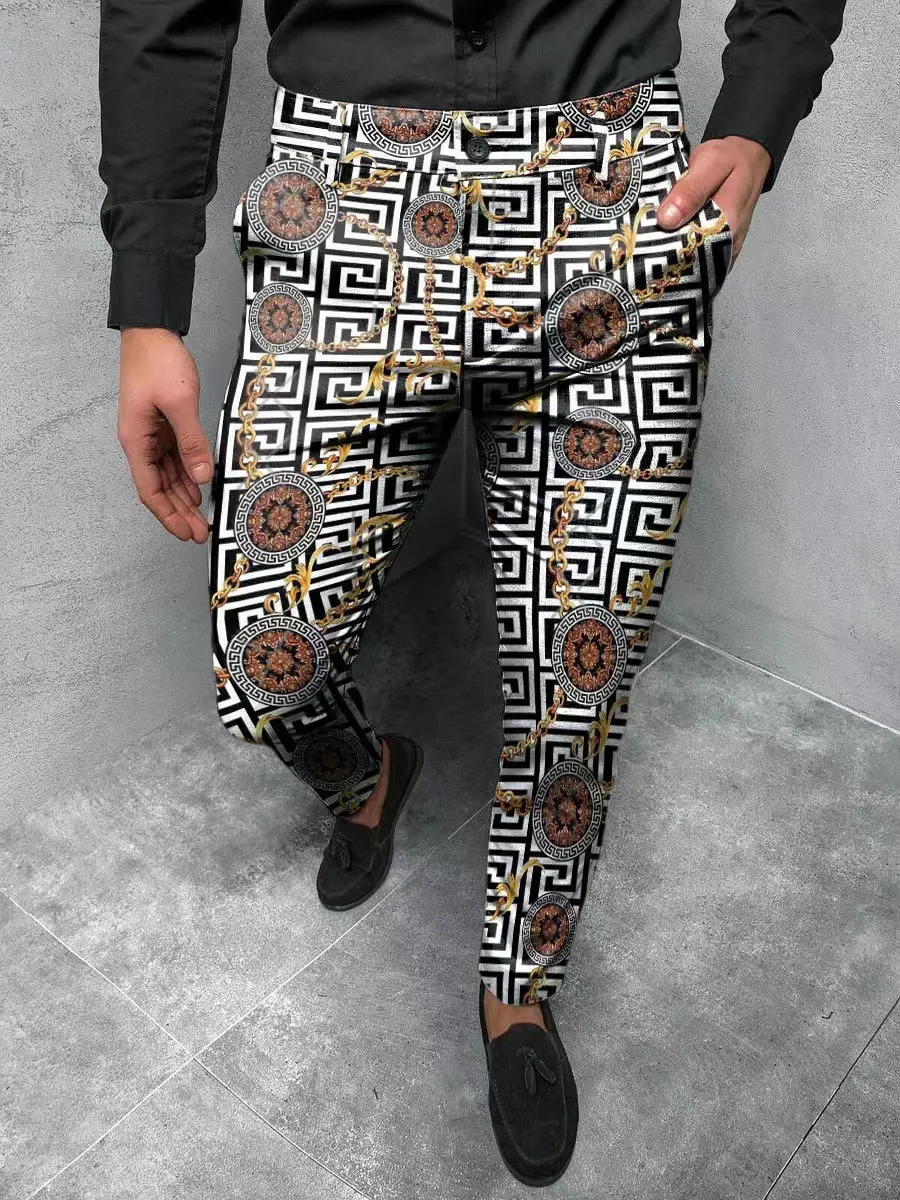 2023 Men Printed Micro-elastic Leggings Mid Waist Casual — feature 12