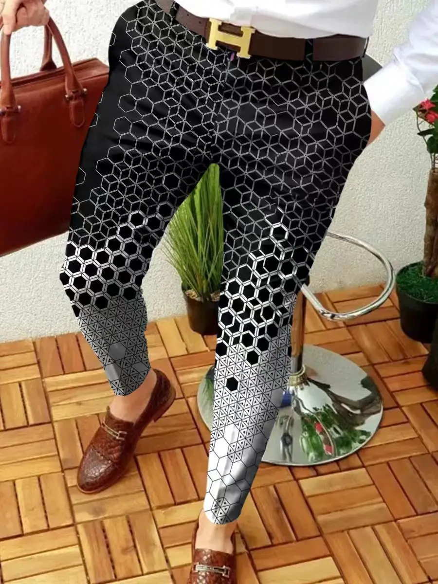 2023 Men Printed Micro-elastic Leggings Mid Waist Casual — feature 3