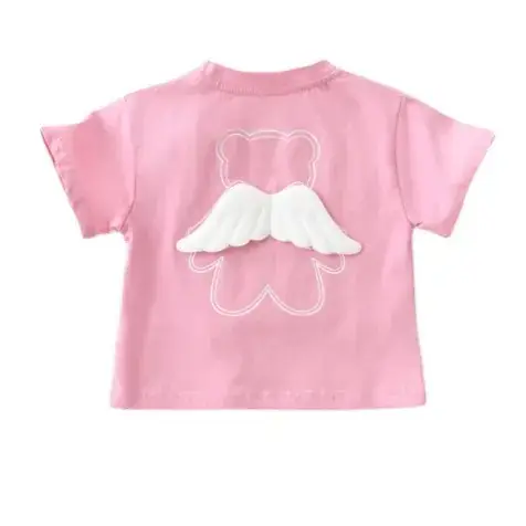 Girls Pink Wings Short Sleeve T-Shirt - Image 6
