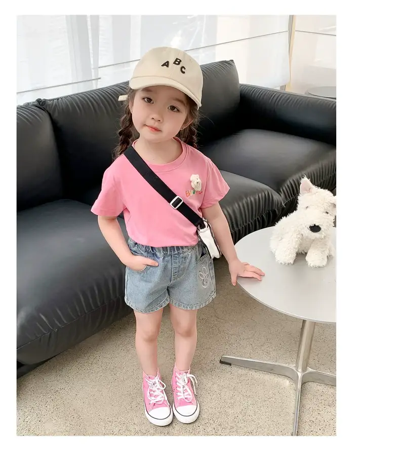 Girls Pink Wings Short Sleeve T-Shirt — feature 12