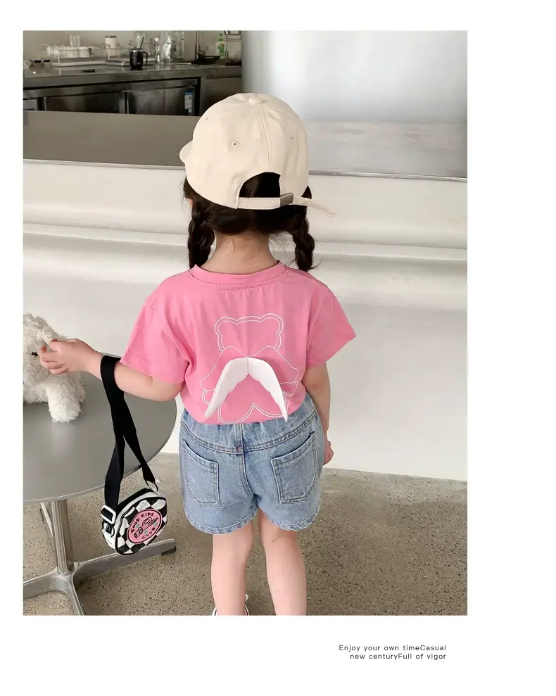 Girls Pink Wings Short Sleeve T-Shirt — feature 13