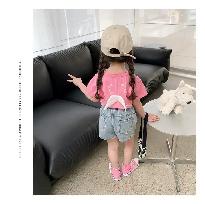 Girls Pink Wings Short Sleeve T-Shirt — feature 9