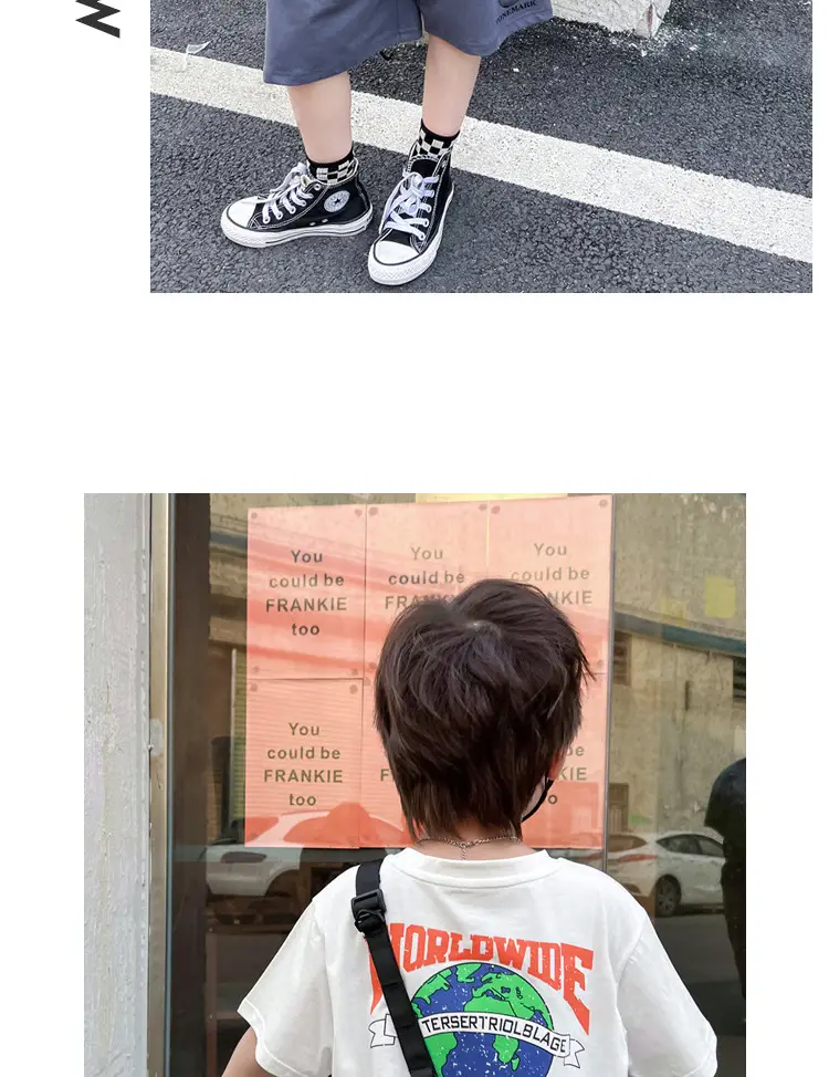 Boys Printed T-Shirt White Earth World Map Design — feature 26