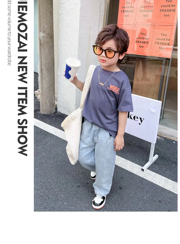 Boys Printed T-Shirt White Earth World Map Design — feature 30