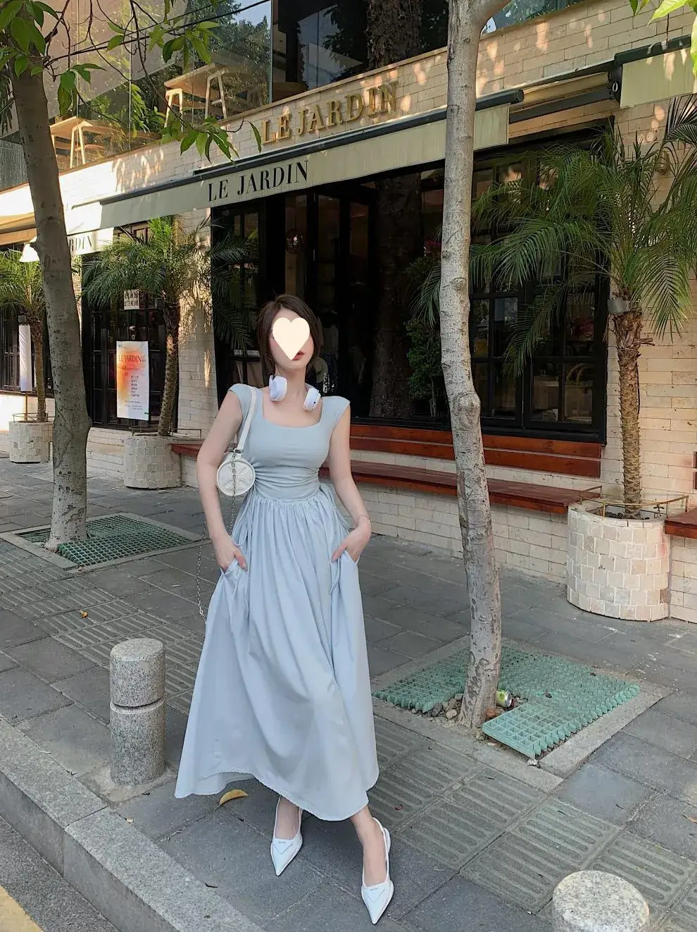 商品详情图_辣妹背心连衣裙女装夏季2023新款收腰拼接方领裙