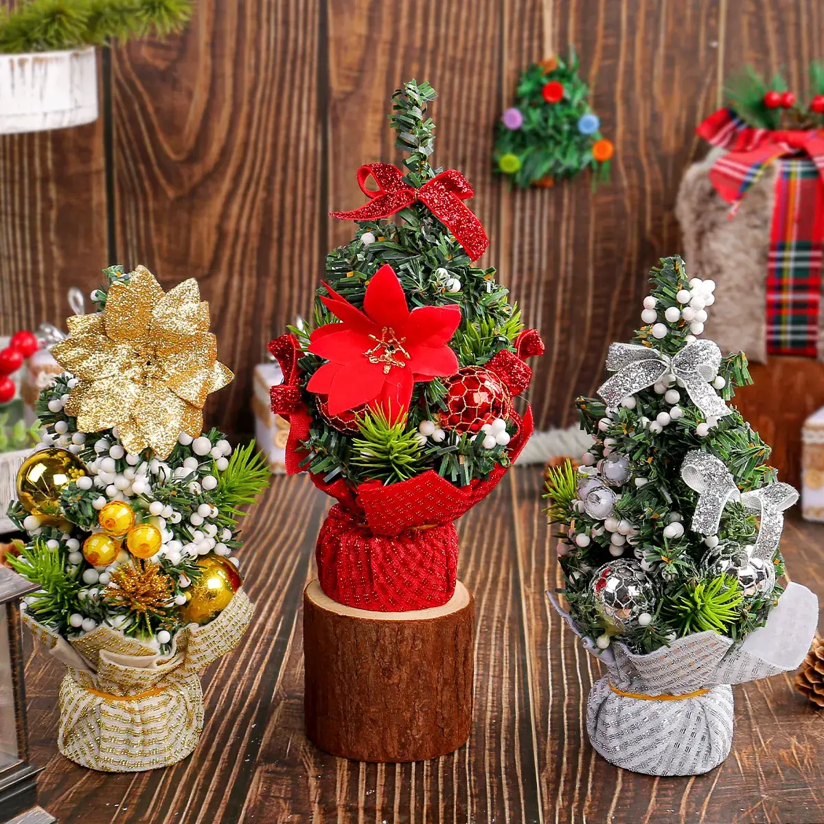 Mini Christmas Tree Decor 64g White Green 394cm - Image 5