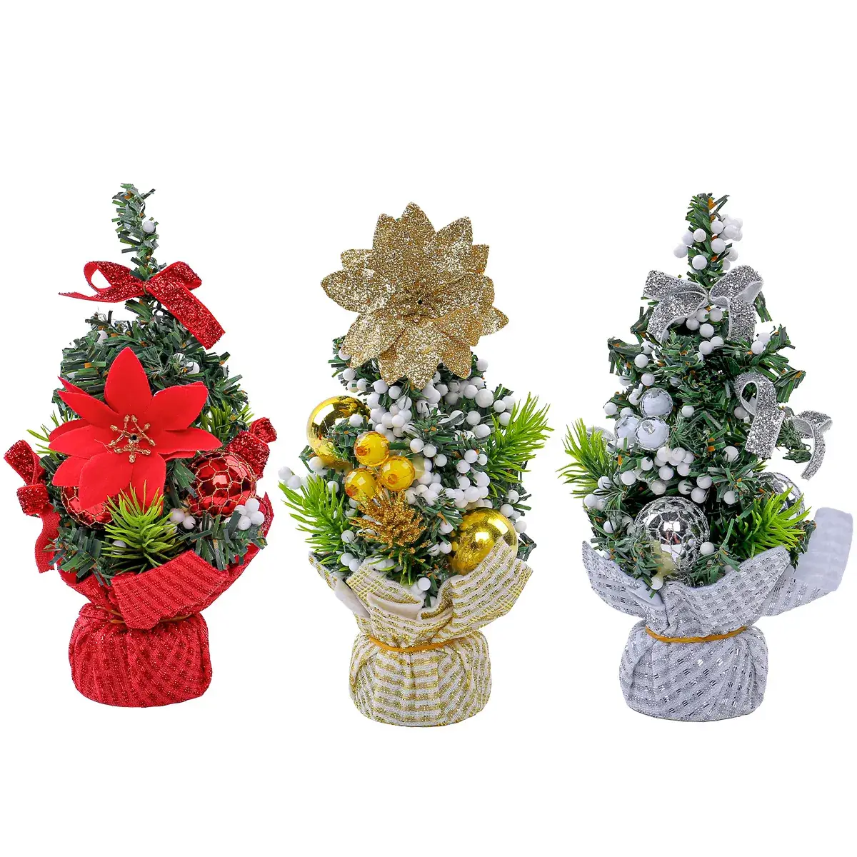 Mini Christmas Tree Decor 64g White Green 394cm - Image 8