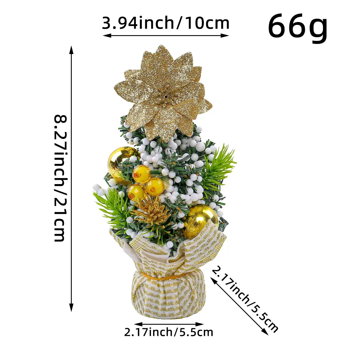 Mini Christmas Tree Decor 64g White Green 394cm - Image 2