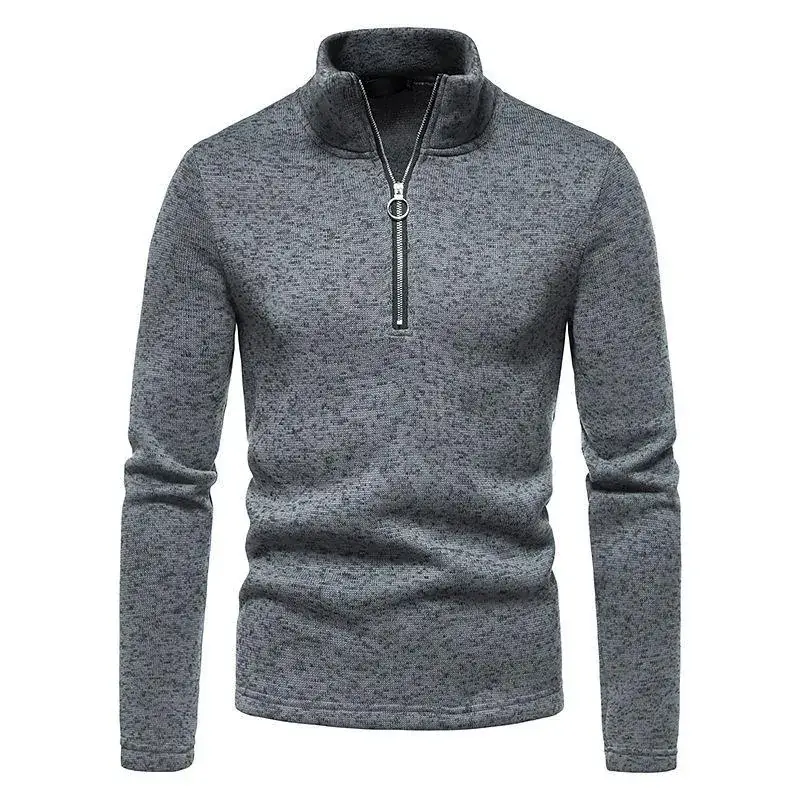 Men's 2023 Slim Fit Turtleneck Sweater with Placket Zipper - Image 5