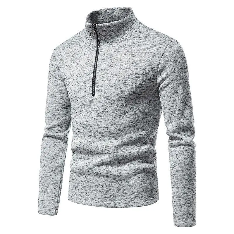 Men's 2023 Slim Fit Turtleneck Sweater with Placket Zipper — feature 10