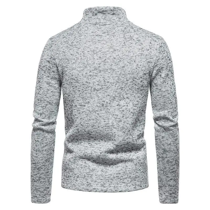 Men's 2023 Slim Fit Turtleneck Sweater with Placket Zipper — feature 11