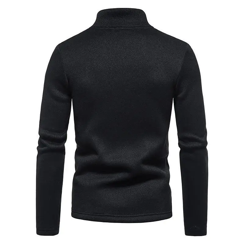 Men's 2023 Slim Fit Turtleneck Sweater with Placket Zipper — feature 21