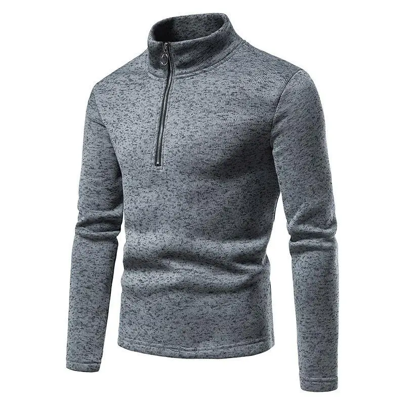 Men's 2023 Slim Fit Turtleneck Sweater with Placket Zipper — feature 3