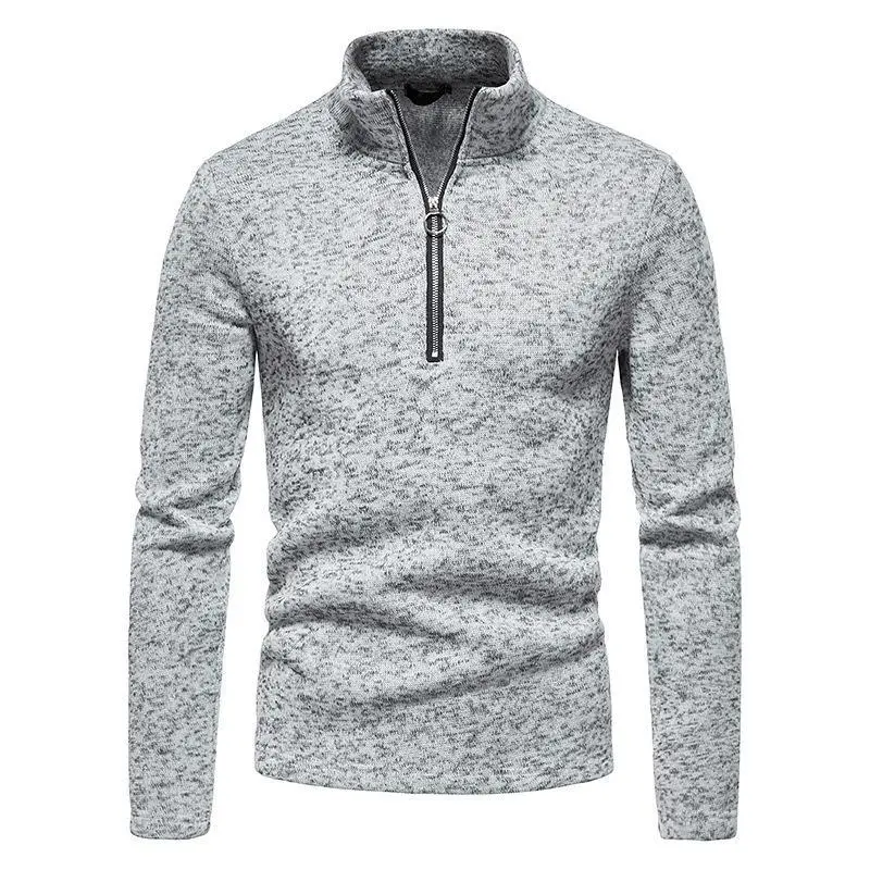 Men's 2023 Slim Fit Turtleneck Sweater with Placket Zipper — feature 9