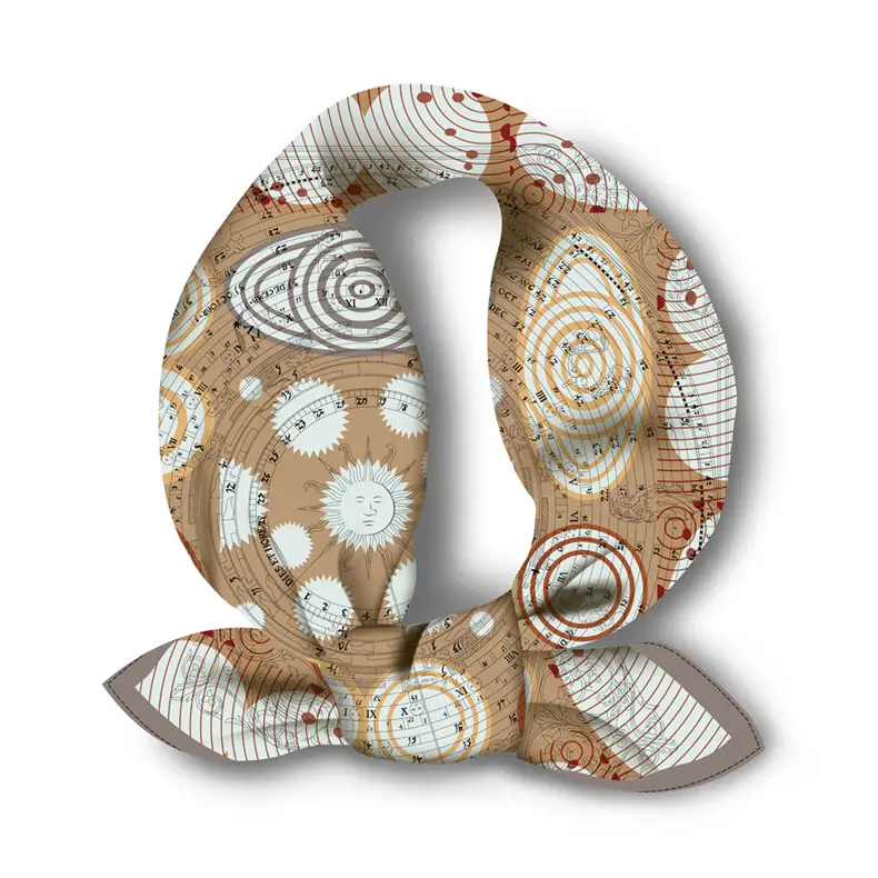 New Twill Silk Muslim Headscarf Scarf Women Red Patterned - Image 8
