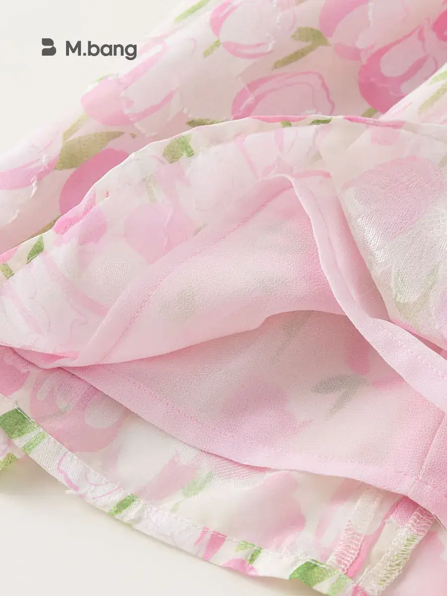 Pink Floral Princess Dress for Girls Summer - Image 5