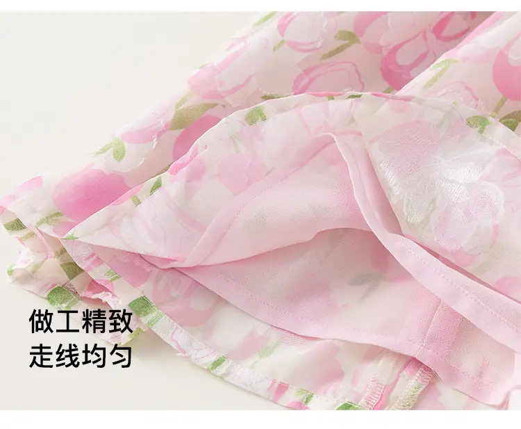 Pink Floral Princess Dress for Girls Summer — feature 11