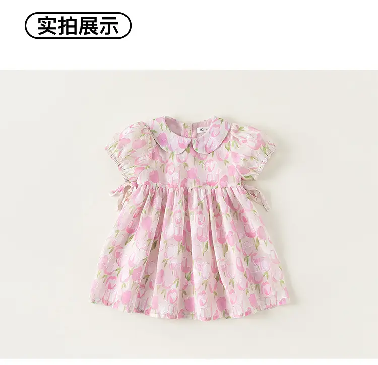 Pink Floral Princess Dress for Girls Summer — feature 15