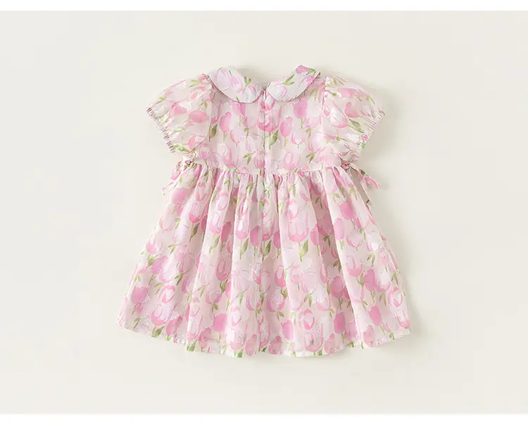Pink Floral Princess Dress for Girls Summer — feature 16