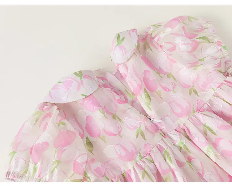 Pink Floral Princess Dress for Girls Summer — feature 20