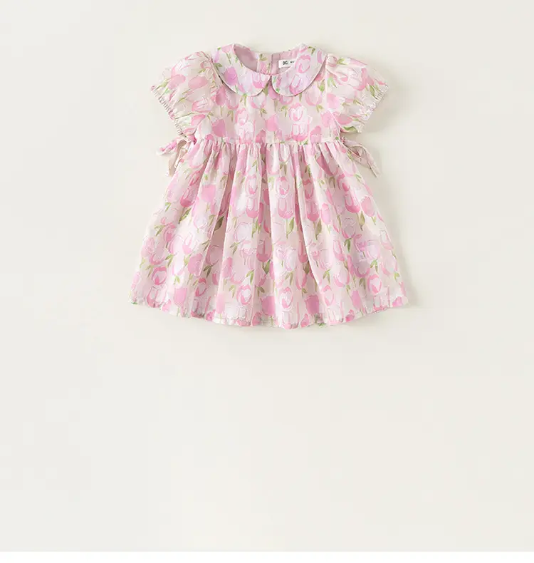 Pink Floral Princess Dress for Girls Summer — feature 4
