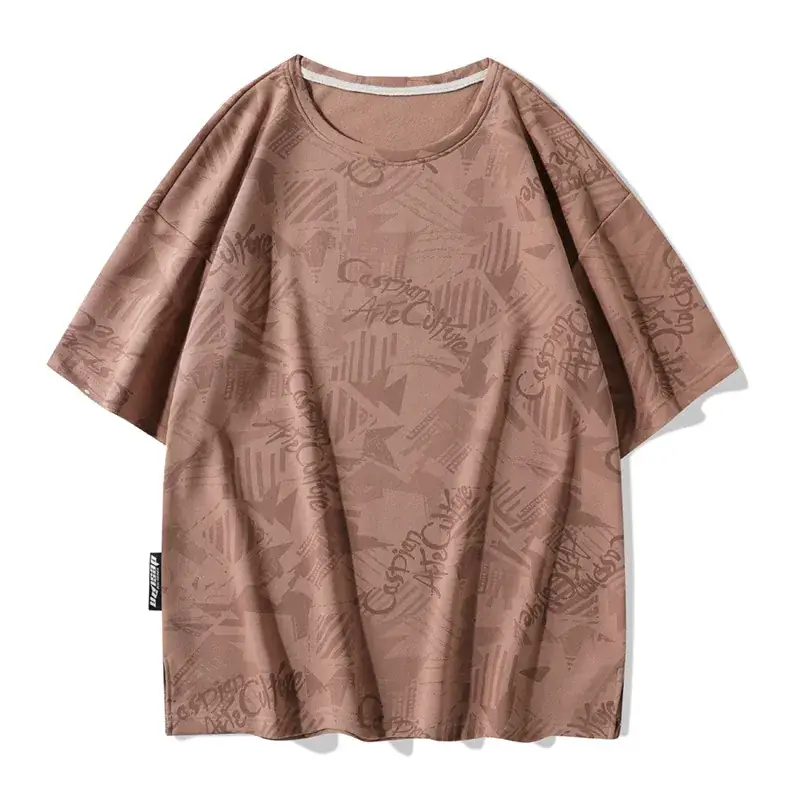 Black Printed Loose Fit T-Shirt for Men Women Plus Size