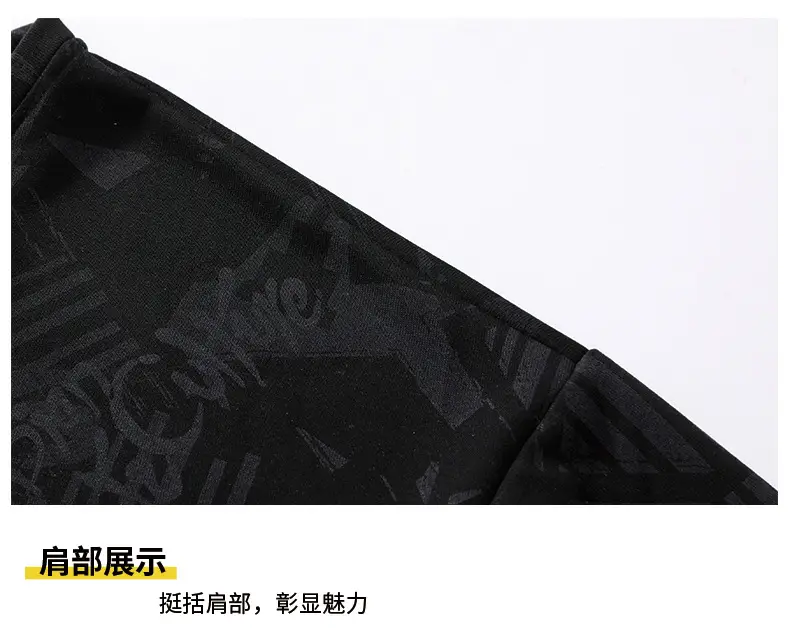 Black Printed Loose Fit T-Shirt for Men Women Plus Size — feature 11