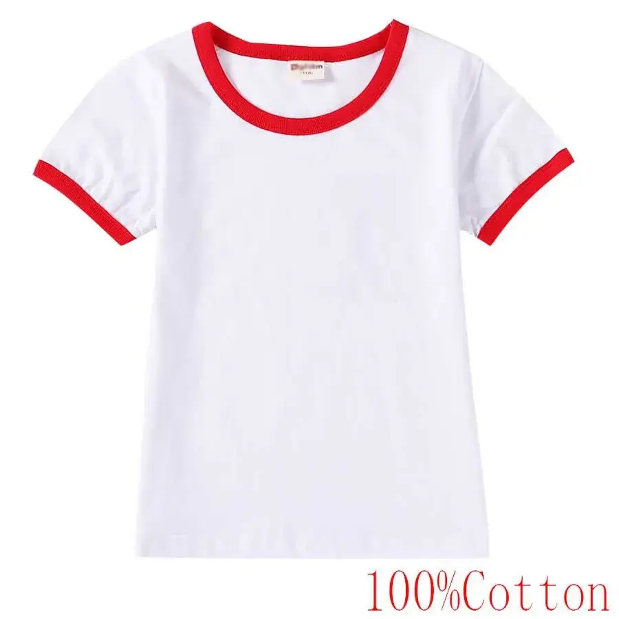 White Cotton T-Shirt for Boys with Yellow Trim - Image 2