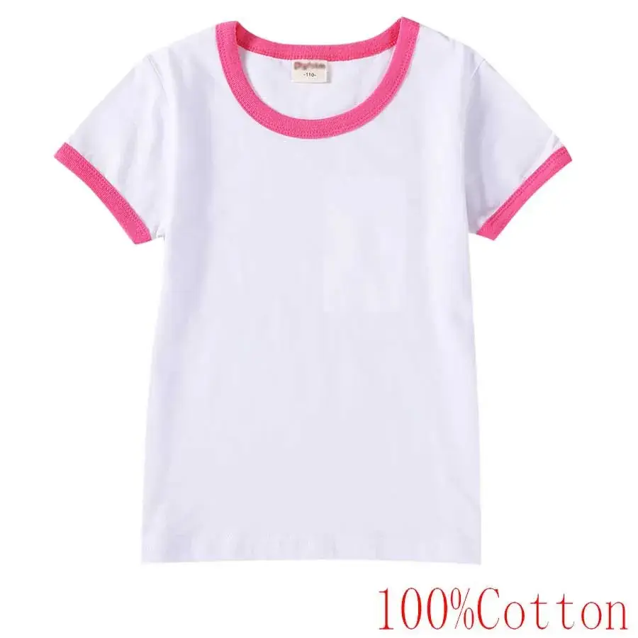 White Cotton T-Shirt for Boys with Yellow Trim - Image 7