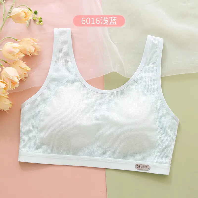 Girls Developmental Underwear Female Junior High School Students Pupil Bra Adolescent Girls Summer Sports Vest