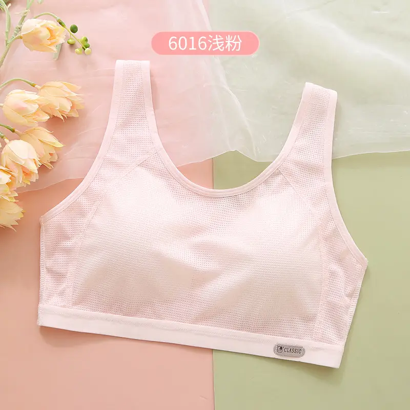 Girls Developmental Underwear Female Junior High School Students Pupil Bra Adolescent Girls Summer Sports Vest
