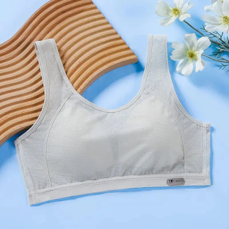 Girls Developmental Underwear Female Junior High School Students Pupil Bra Adolescent Girls Summer Sports Vest