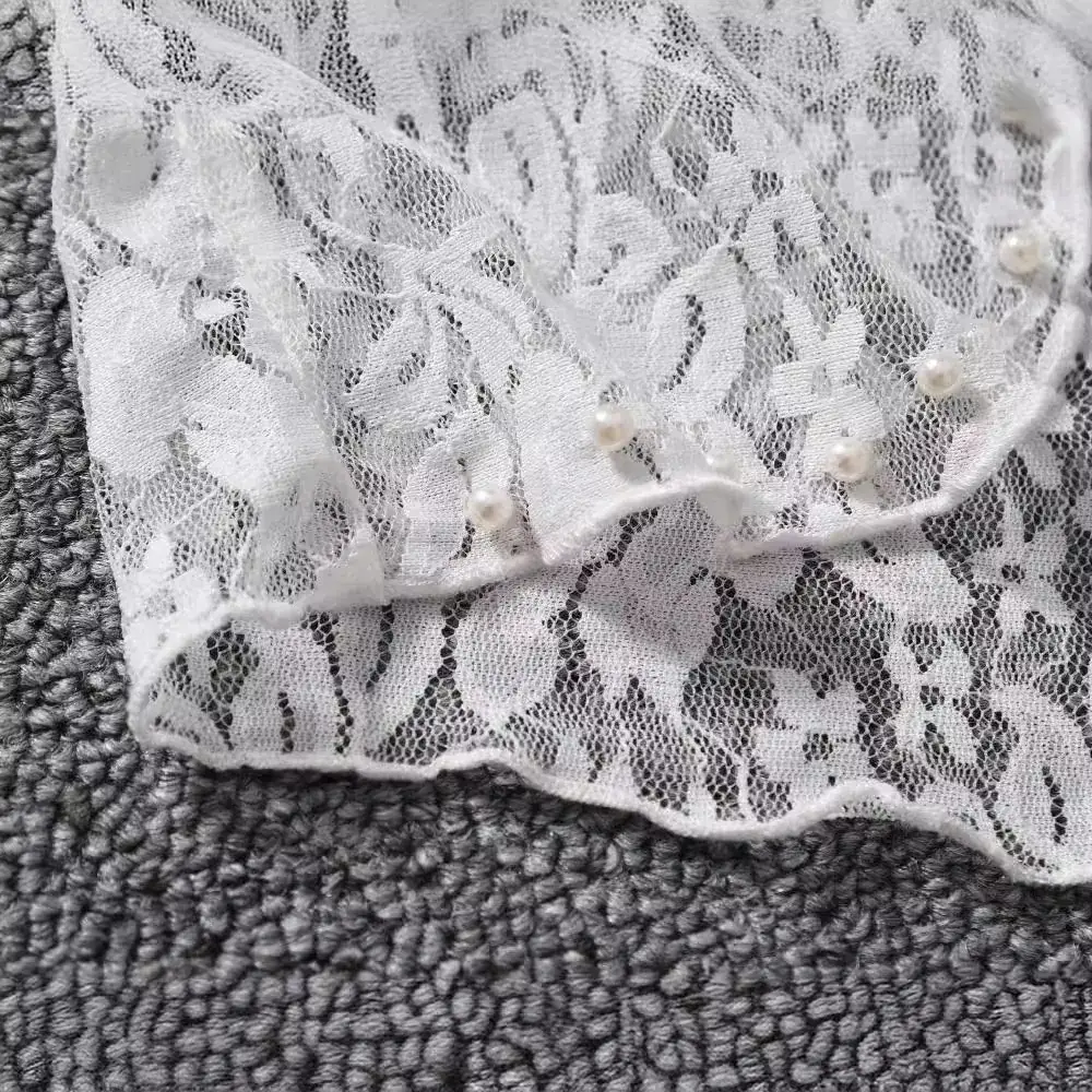 2023 Lace Sunscreen Jacket for Girls White Long Sleeve - Image 3