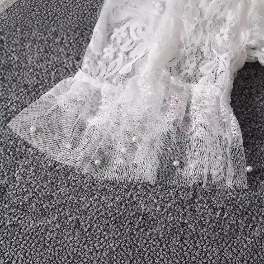 2023 Lace Sunscreen Jacket for Girls White Long Sleeve - Image 4