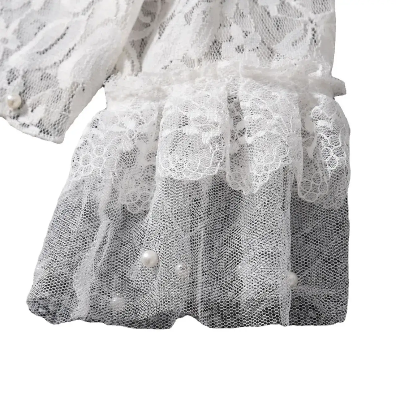2023 Lace Sunscreen Jacket for Girls White Long Sleeve - Image 5
