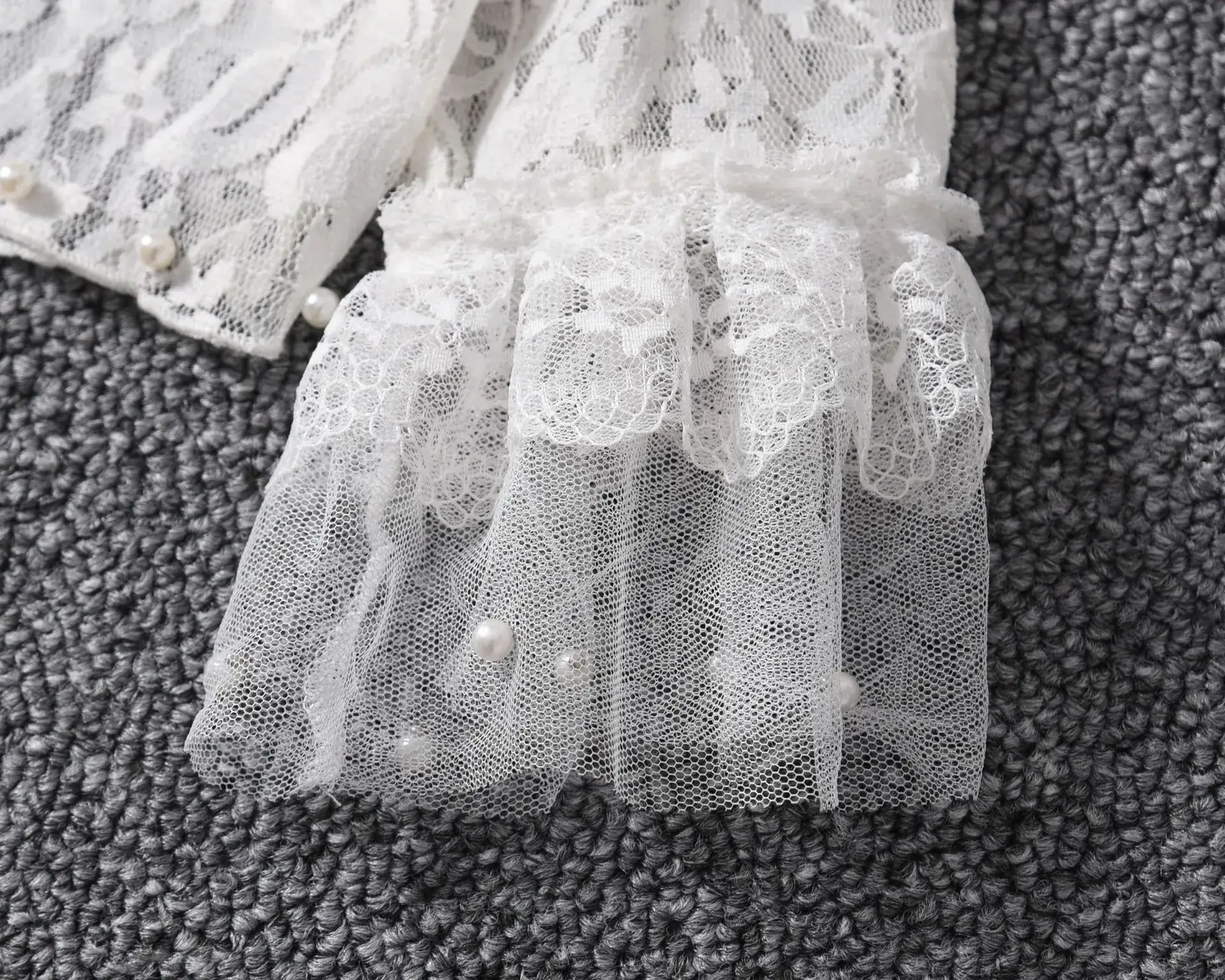 2023 Lace Sunscreen Jacket for Girls White Long Sleeve — feature 5