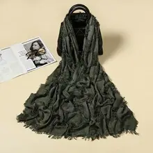 Imitation Silk Scarf Large Angle Floral Pattern — feature 1