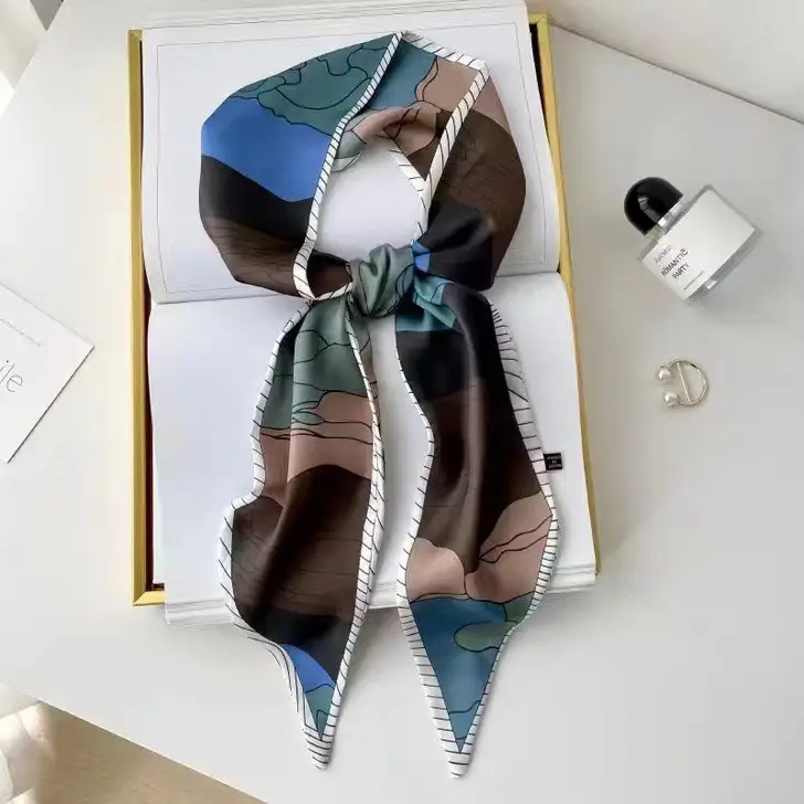 Imitation Silk Scarf Large Angle Floral Pattern - Image 11